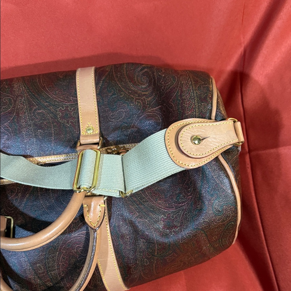 Elegant Brown Etro Paisley Duffel Bag - Picture 2 of 8